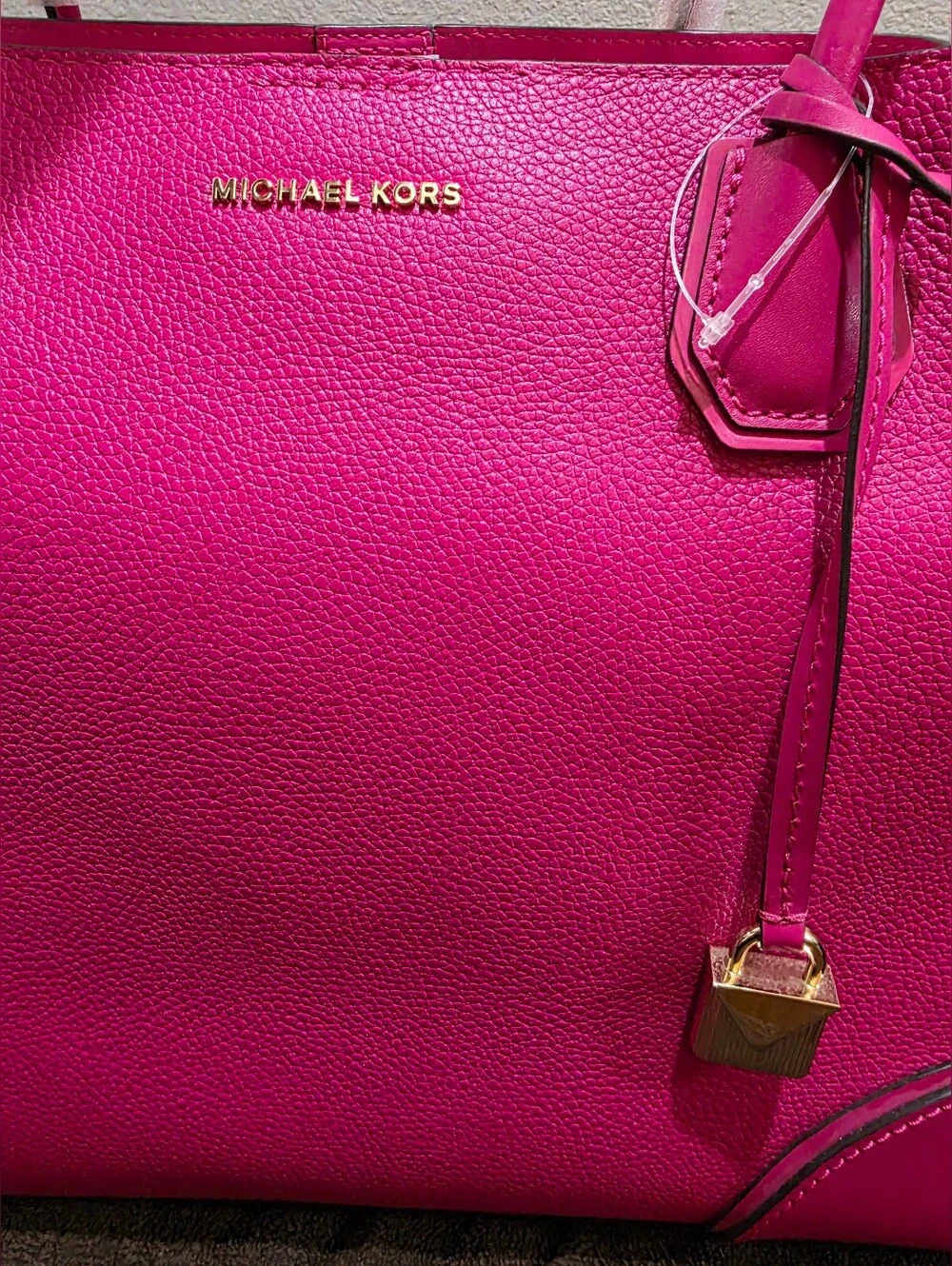 MICHAEL KORS Pink Leather Tote Bag With Dust Bag